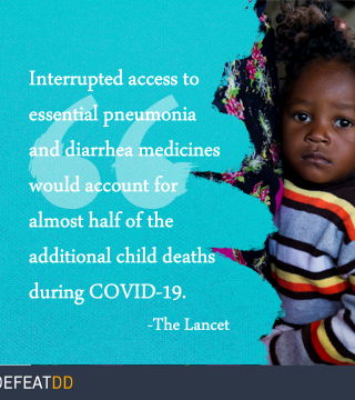 Interrupted access to pneumonia and diarrhea medicines could account for up to half of pneumonia and diarrhea deaths