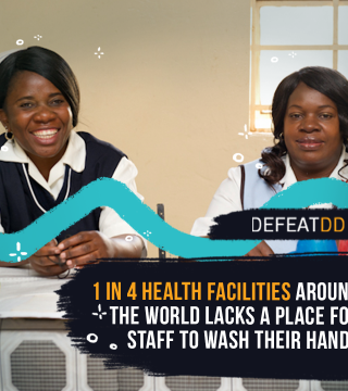 one in four health facilities around the world lacks a place for staff to wash their hands