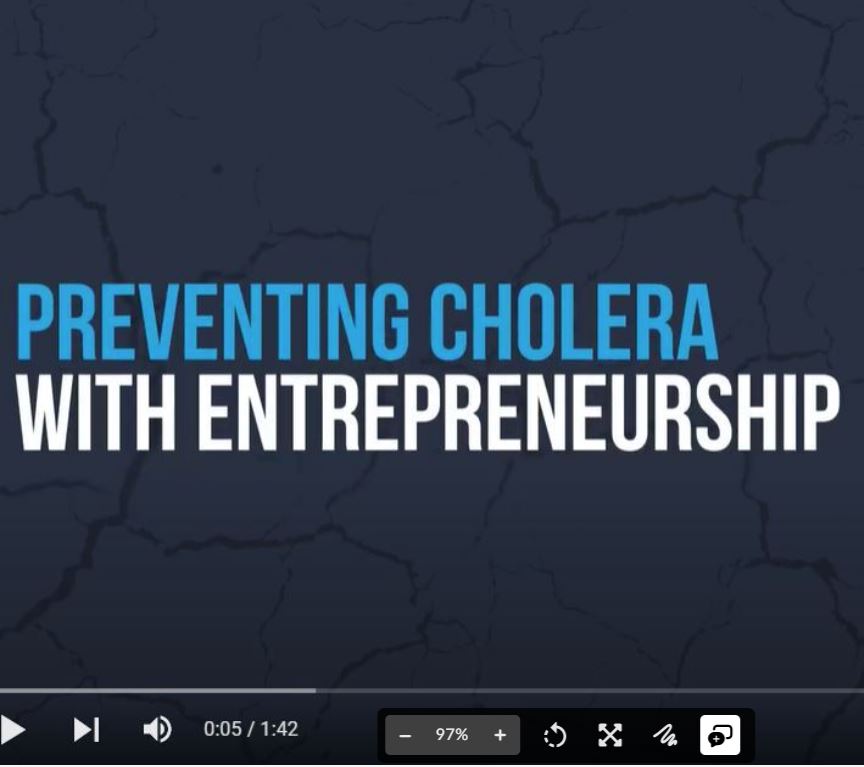 Preventing cholera with entrepreneurship video title thumbnail
