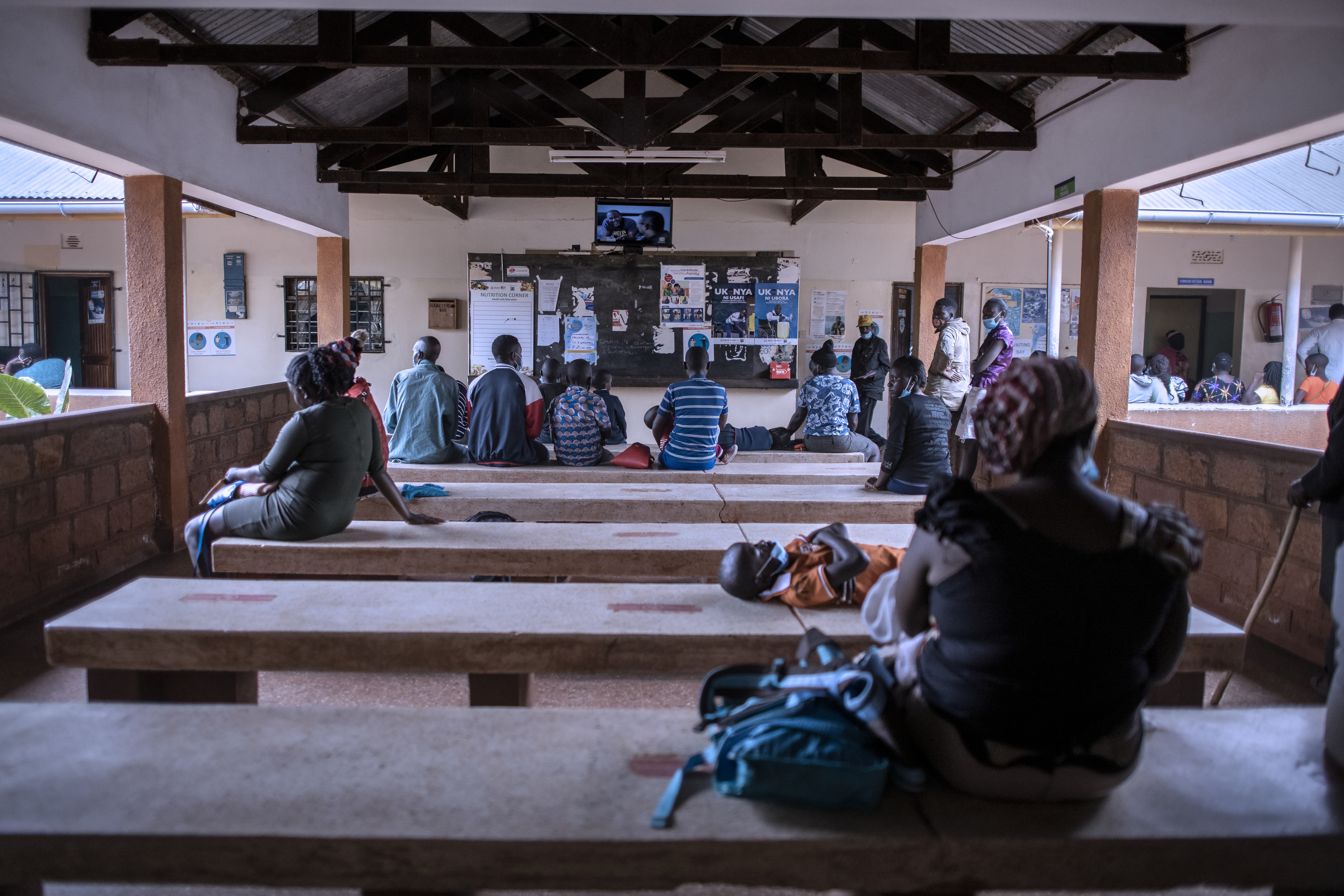 Waiting room at a health clinic in Kenya