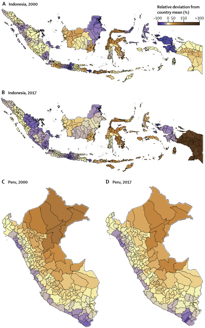 Indonesia and Peru diarrhea burden graphic