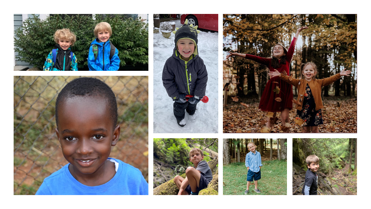 Photograph collage of children