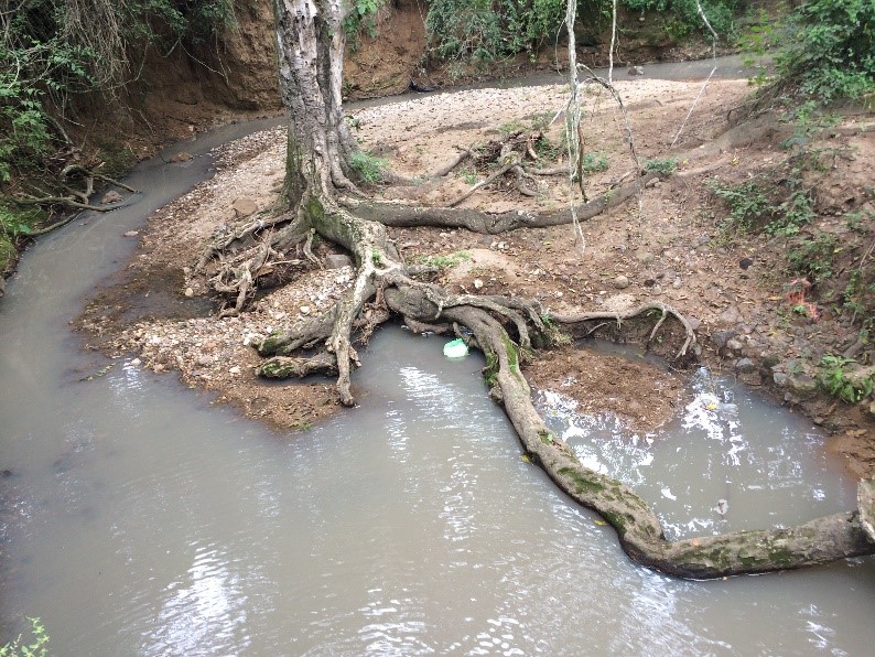 Polluted river & water source in the San Matías municipality of the El Paraíso department of Honduras.