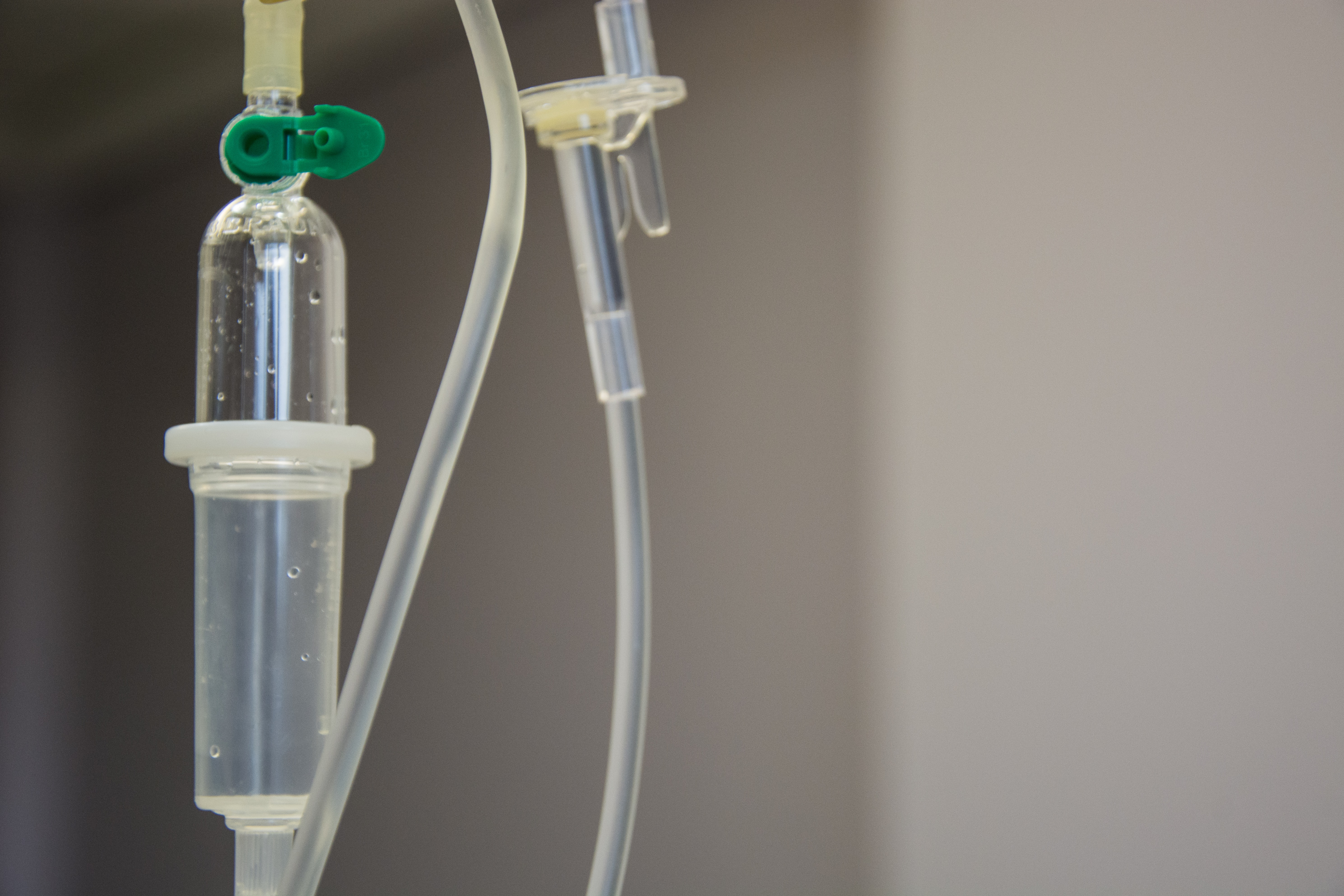 IV fluid drip in a hospital