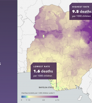 Heat map of diarrheal disease in Nigeria